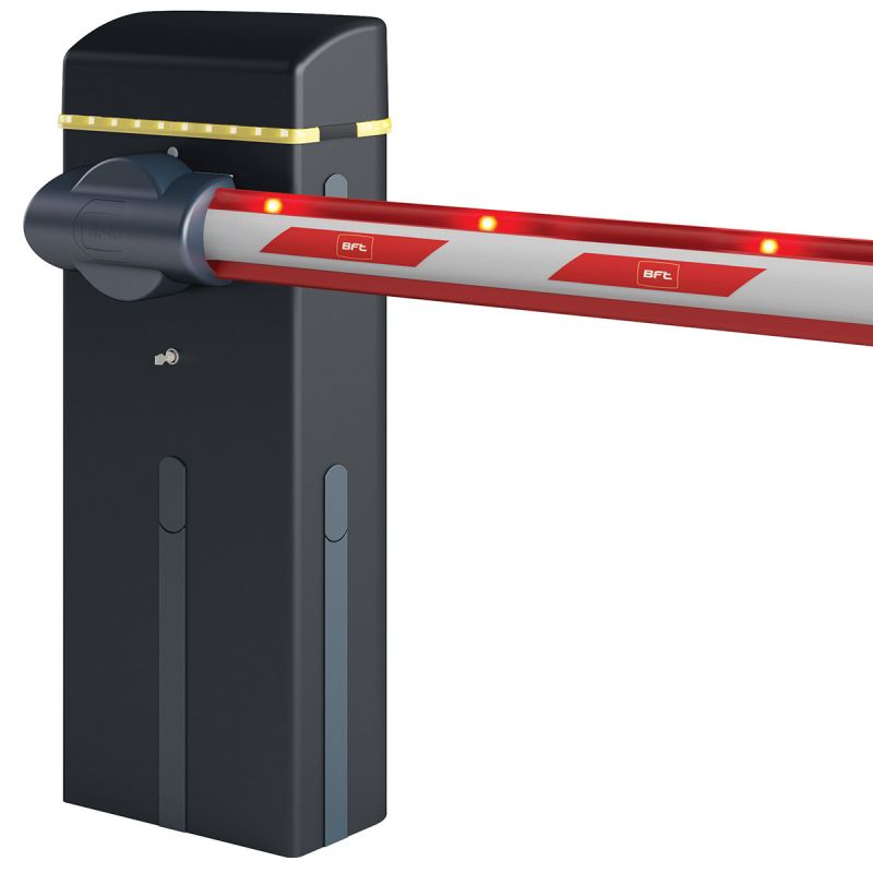 he BFT Michelangelo is a 24V electromechanical barrier designed for openings up to 8m. Features a Merak BM control unit with U-Link connectivity and IP54 protection, making it ideal for the high-temperature climate of the UAE.